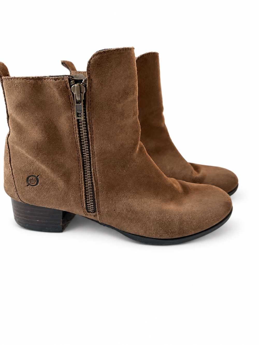 Born Women's Brown Suede Side-Zip Ankle Boots